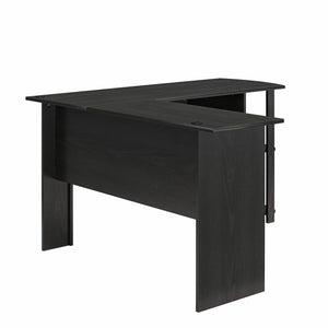 Ameriwood Home Dominic L-Desk with Side Storage Bookshelves - Black Oak