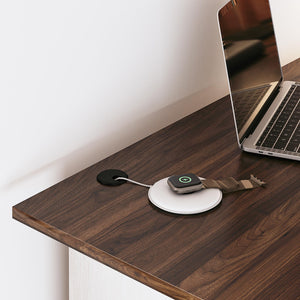 Ameriwood Home Dominic L-Desk with Side Storage Bookshelves - Magnolia Oak