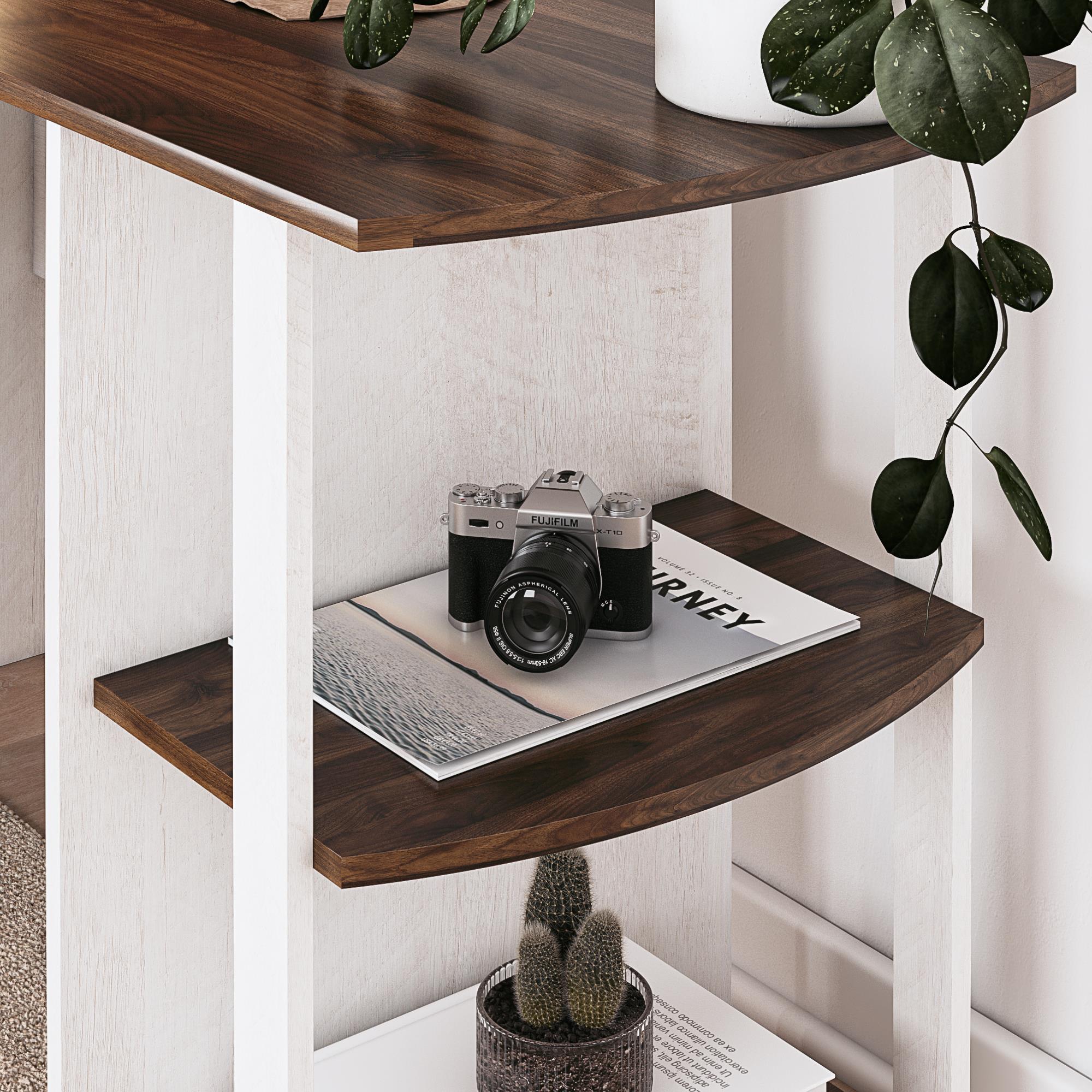 Ameriwood Home Dominic L-Desk with Side Storage Bookshelves - Magnolia Oak