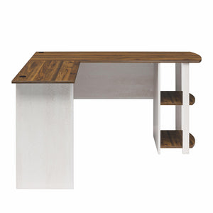Ameriwood Home Dominic L-Desk with Side Storage Bookshelves - Magnolia Oak
