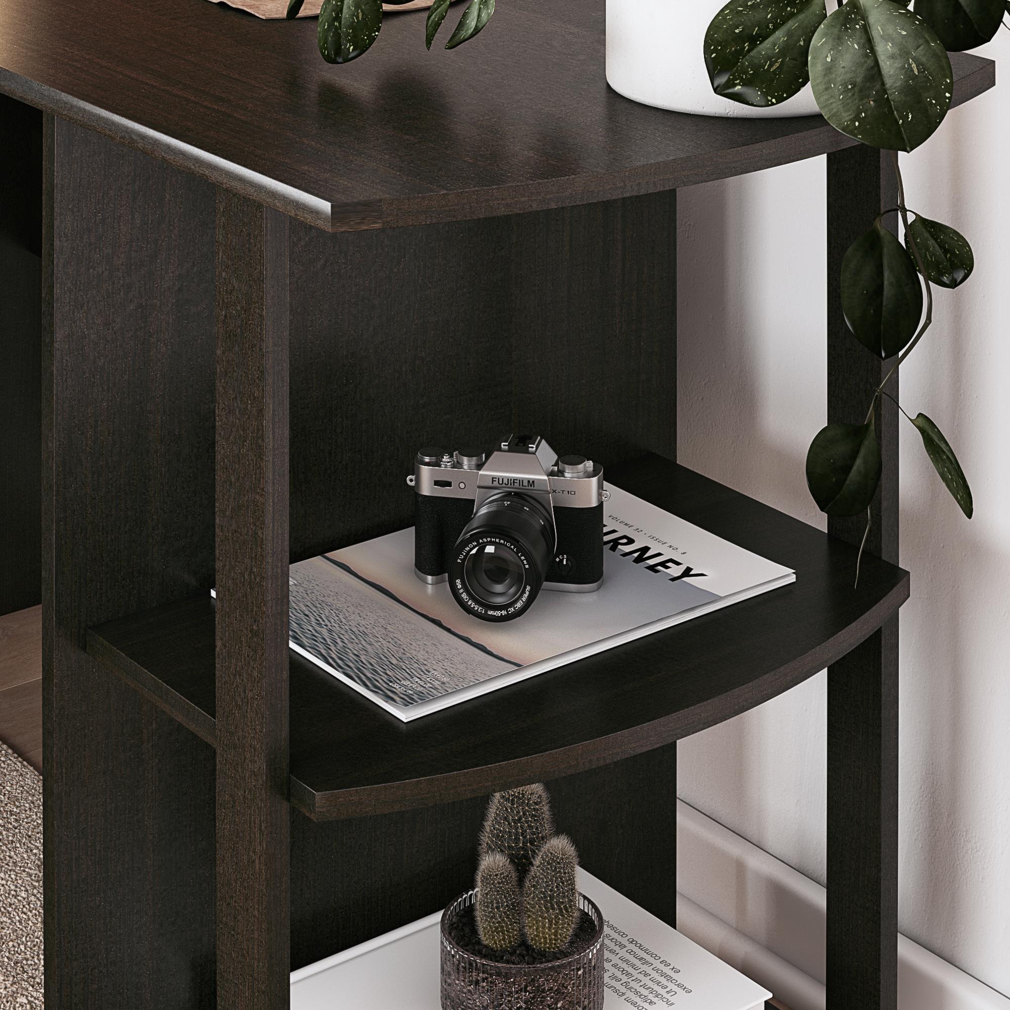 Ameriwood Home Dominic L-Desk with Side Storage Bookshelves - Espresso