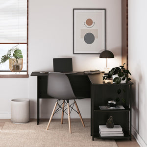Ameriwood Home Dominic L-Desk with Side Storage Bookshelves - Espresso