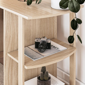 Ameriwood Home Dominic L-Desk with Side Storage Bookshelves - Spring PIne