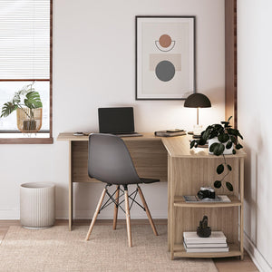 Ameriwood Home Dominic L-Desk with Side Storage Bookshelves - Spring PIne