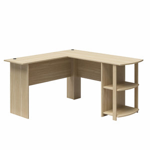 Ameriwood Home Dominic L-Desk with Side Storage Bookshelves - Spring PIne
