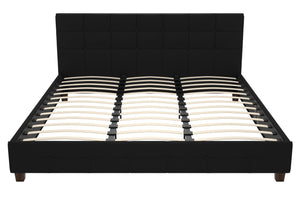 DHP Rose Upholstered Bed Frame - Black - King