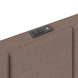 DHP Lamora Upholstered Wingback Bed Frame with USB - Taupe - King