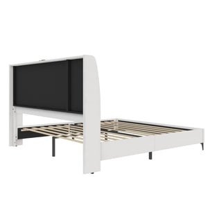 DHP Lamora Upholstered Wingback Bed Frame with USB - Light Gray - King