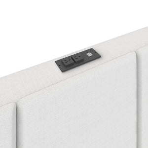 DHP Lamora Upholstered Wingback Bed Frame with USB - Light Gray - King