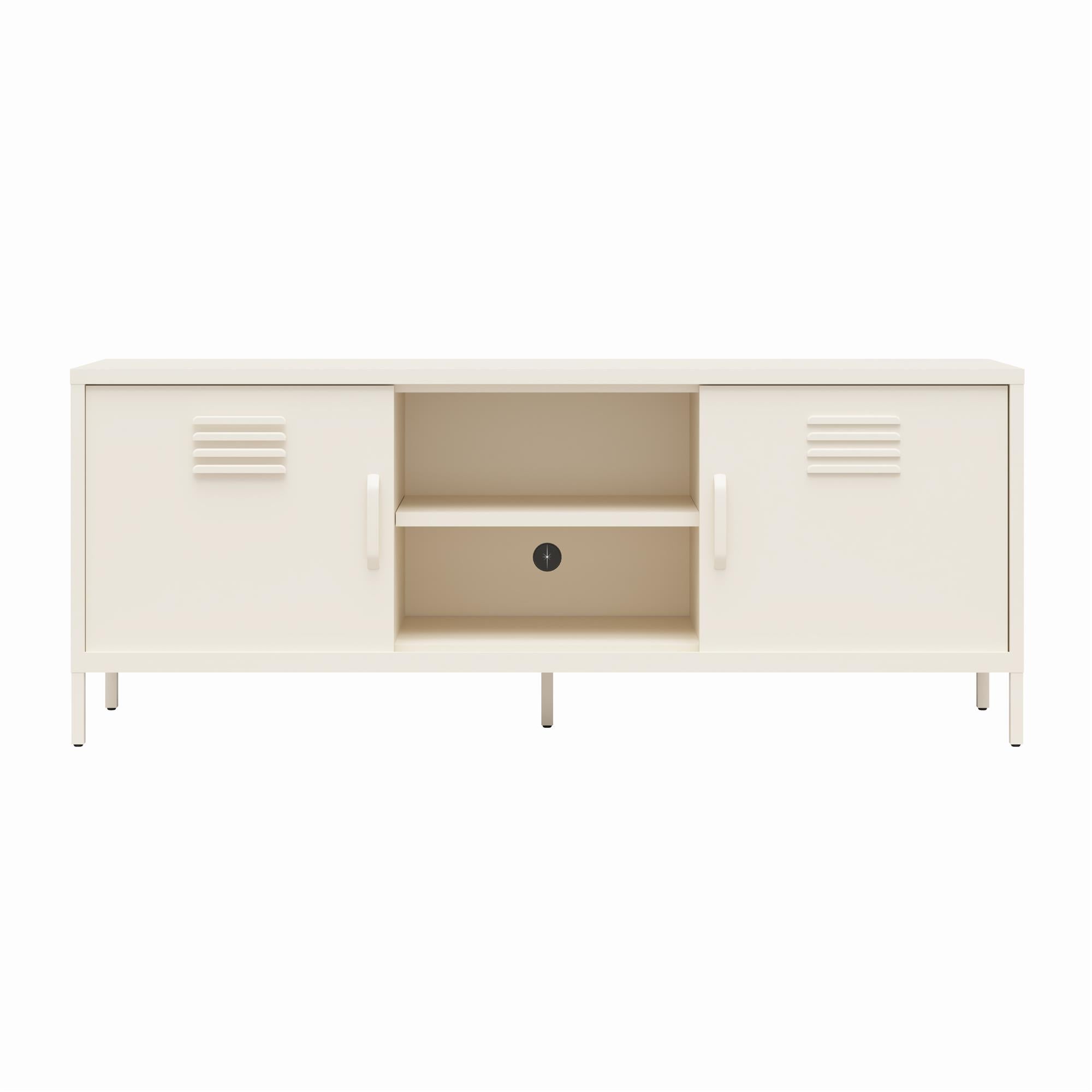 Novogratz Cache Metal Locker-Style TV Stand for TVs up to 65" - Parchment