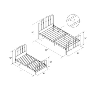 Novogratz Bushwick Metal Bed - Off White - Twin