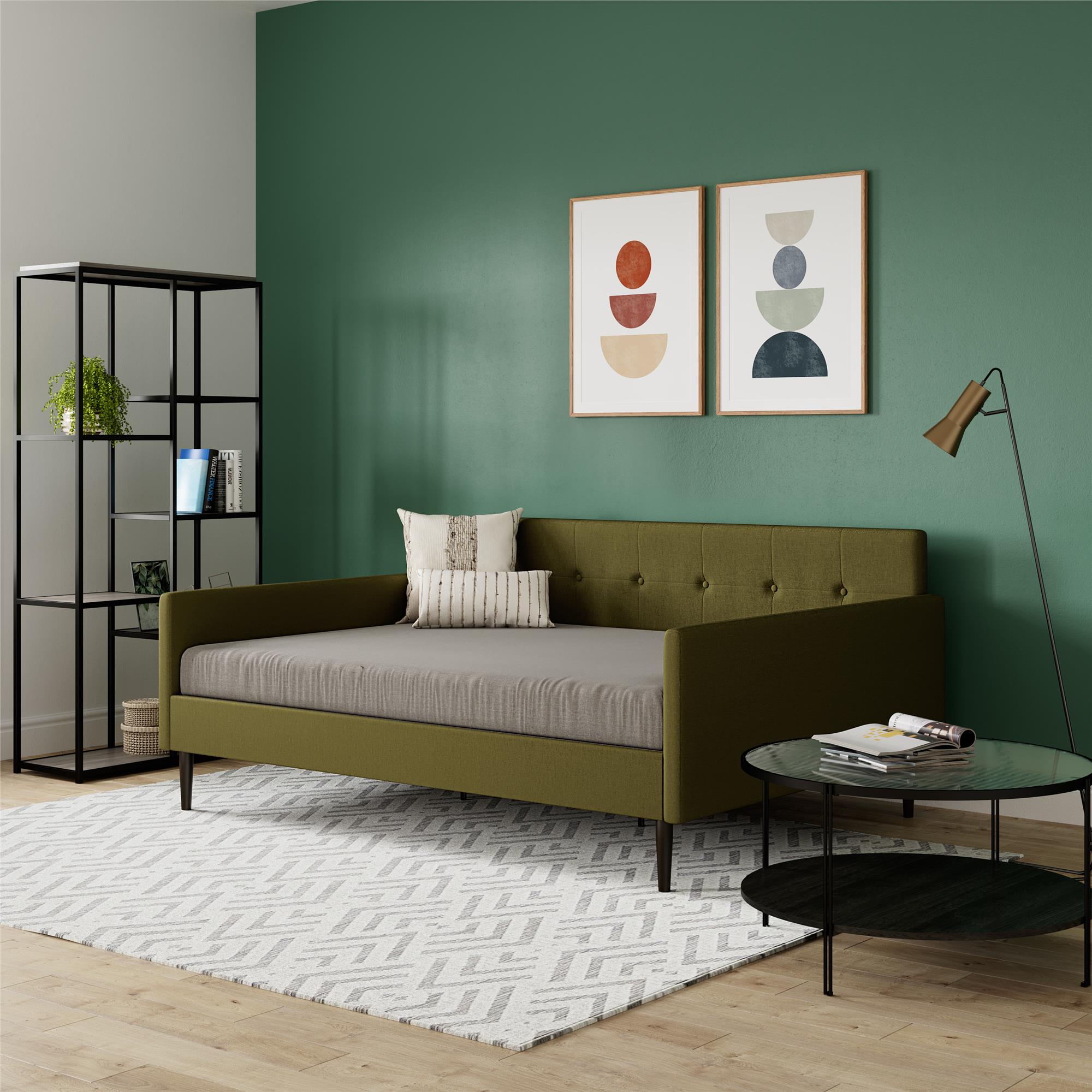 DHP Wimberly Upholstered Daybed - Olive Green - Full
