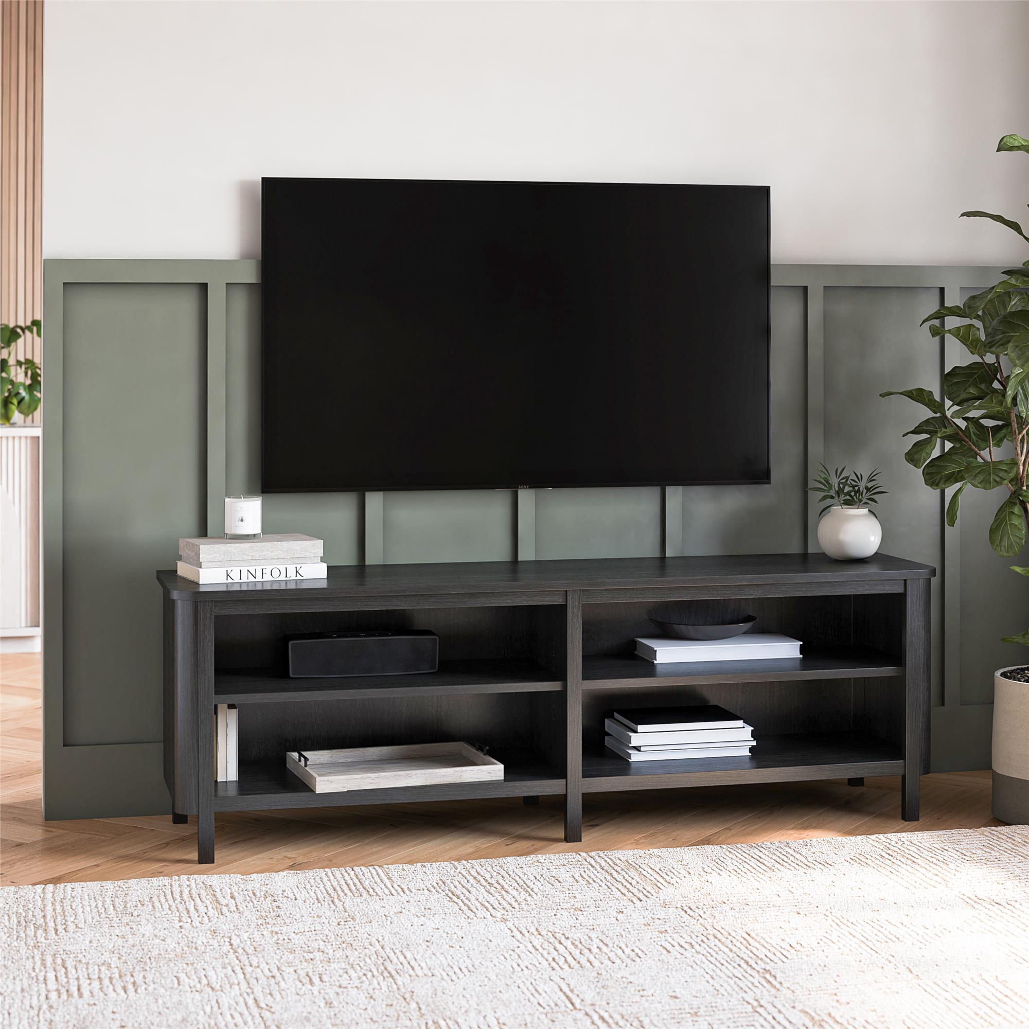RealRooms Farmhouse Console for TVs up to 75" - Black Oak