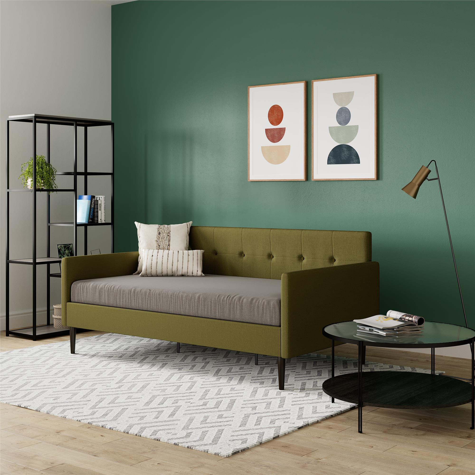 DHP Wimberly Upholstered Daybed - Olive Green - Twin