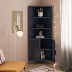 Novogratz Channing Corner Storage Cabinet with 2 Doors - Navy