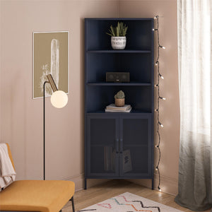 Novogratz Channing Corner Storage Cabinet with 2 Doors - Navy
