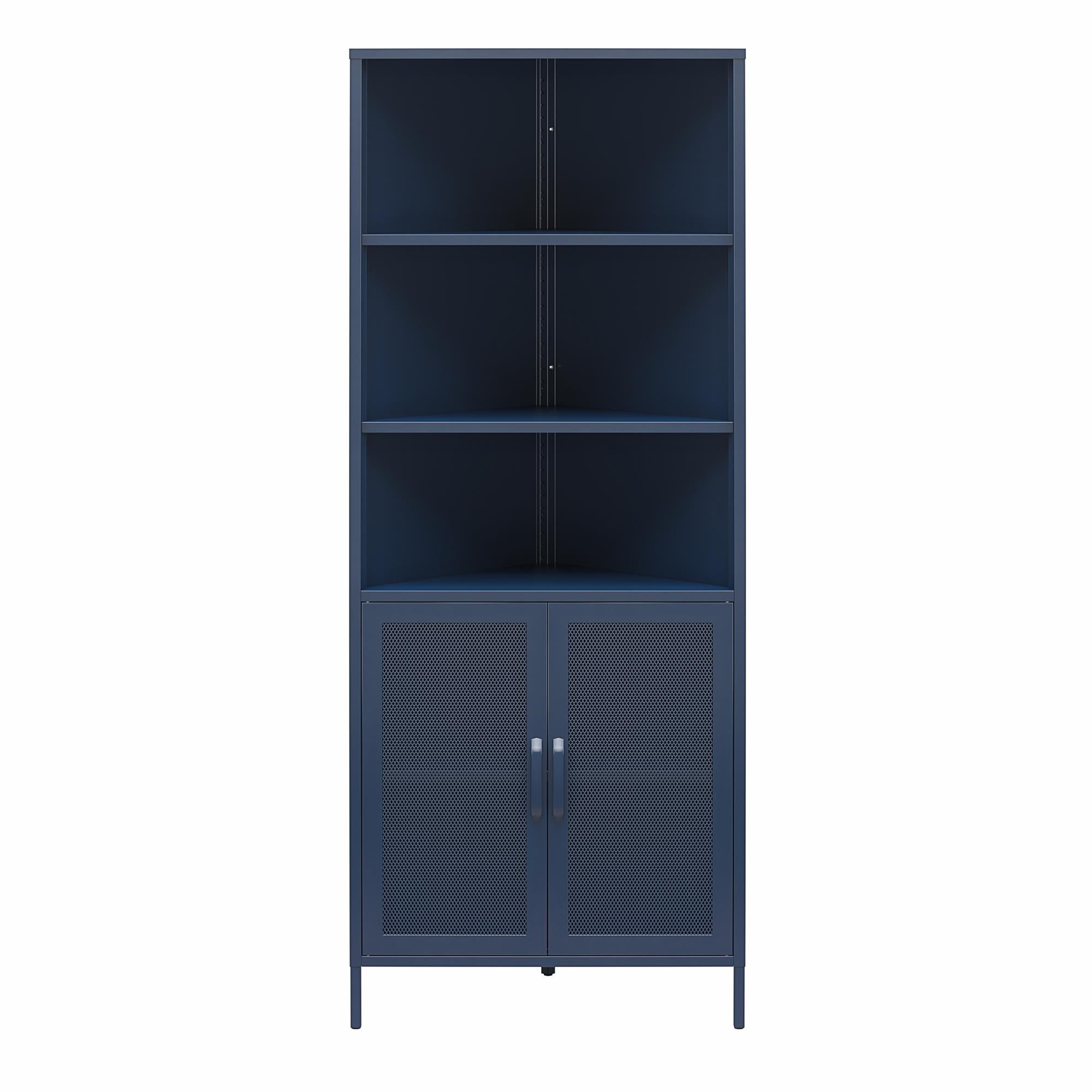 Novogratz Channing Corner Storage Cabinet with 2 Doors - Navy
