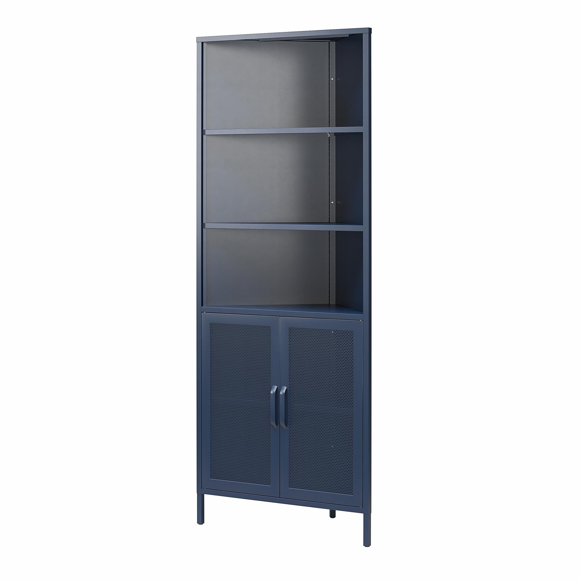 Novogratz Channing Corner Storage Cabinet with 2 Doors - Navy