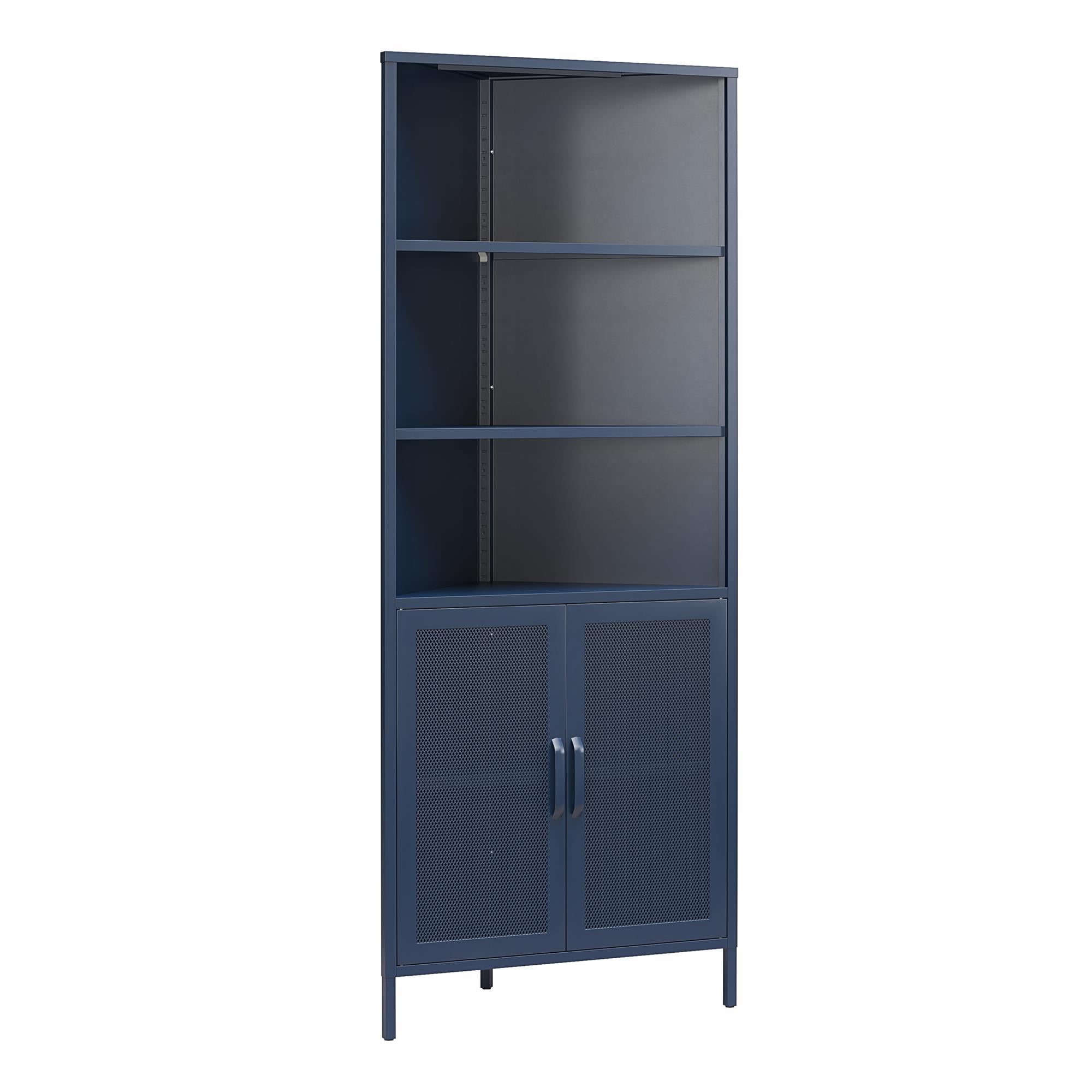 Novogratz Channing Corner Storage Cabinet with 2 Doors - Navy