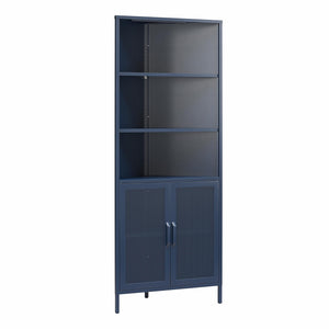 Novogratz Channing Corner Storage Cabinet with 2 Doors - Navy