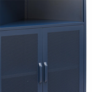 Novogratz Channing Corner Storage Cabinet with 2 Doors - Navy