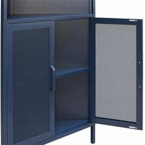 Novogratz Channing Corner Storage Cabinet with 2 Doors - Navy