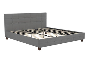 DHP Rose Upholstered Bed Frame - Gray - King