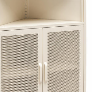 Novogratz Channing Corner Storage Cabinet with 2 Doors - Parchment