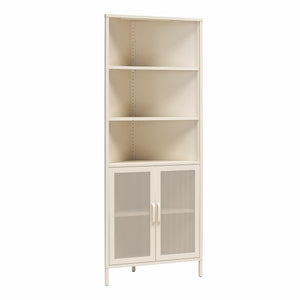 Novogratz Channing Corner Storage Cabinet with 2 Doors - Parchment