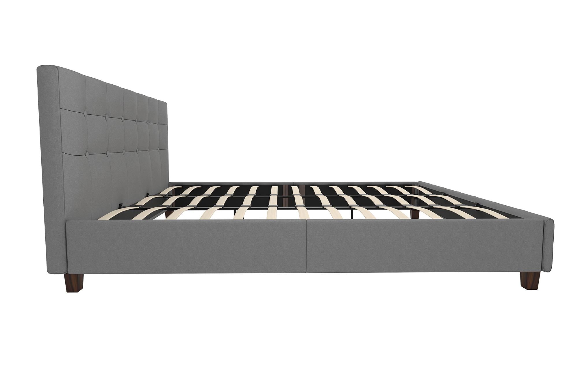 DHP Rose Upholstered Bed Frame - Gray - King