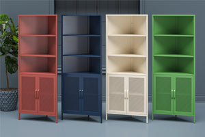 Novogratz Channing Corner Storage Cabinet with 2 Doors - Kelly Green