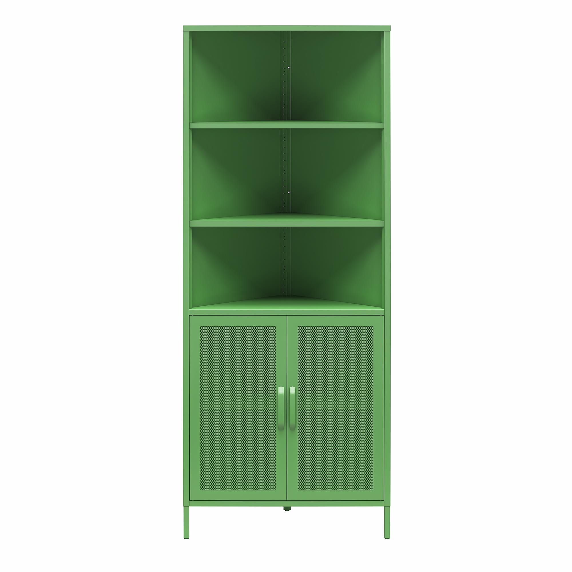 Novogratz Channing Corner Storage Cabinet with 2 Doors - Kelly Green