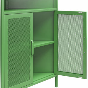 Novogratz Channing Corner Storage Cabinet with 2 Doors - Kelly Green