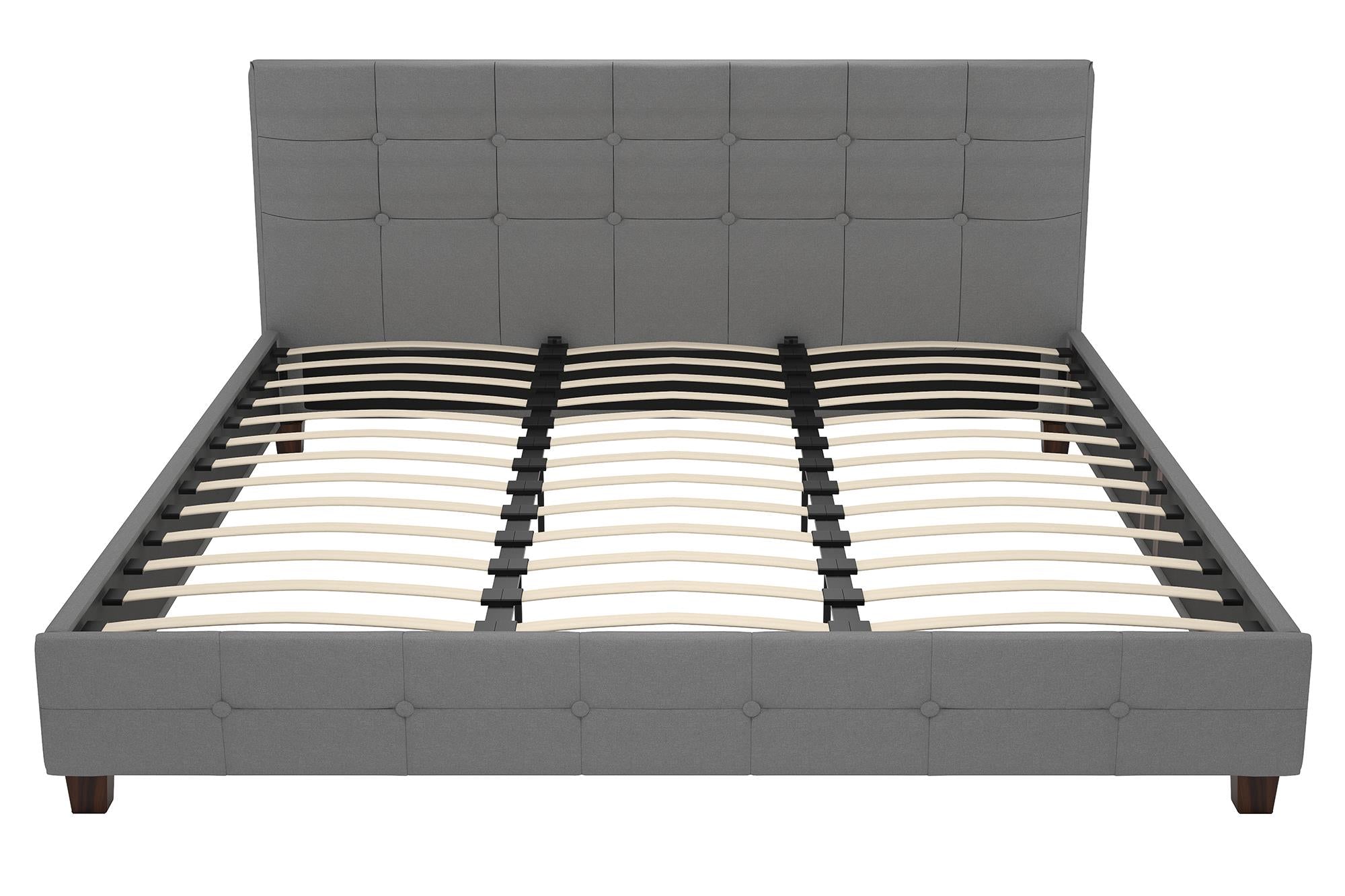 DHP Rose Upholstered Bed Frame - Gray - King