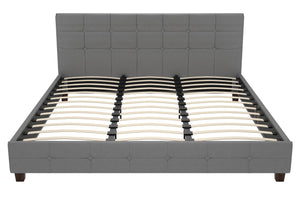 DHP Rose Upholstered Bed Frame - Gray - King