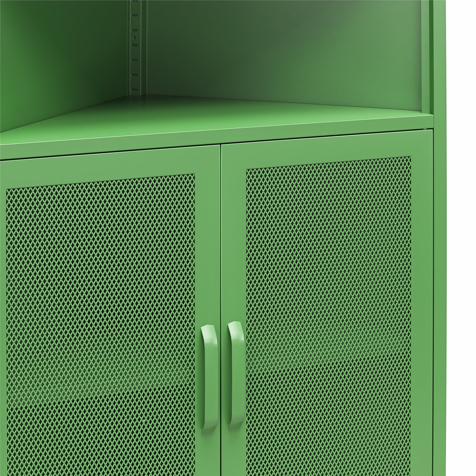 Novogratz Channing Corner Storage Cabinet with 2 Doors - Kelly Green