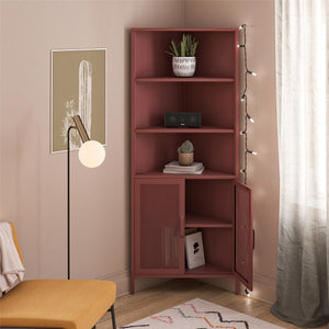 Novogratz Channing Corner Storage Cabinet with 2 Doors - Terracotta