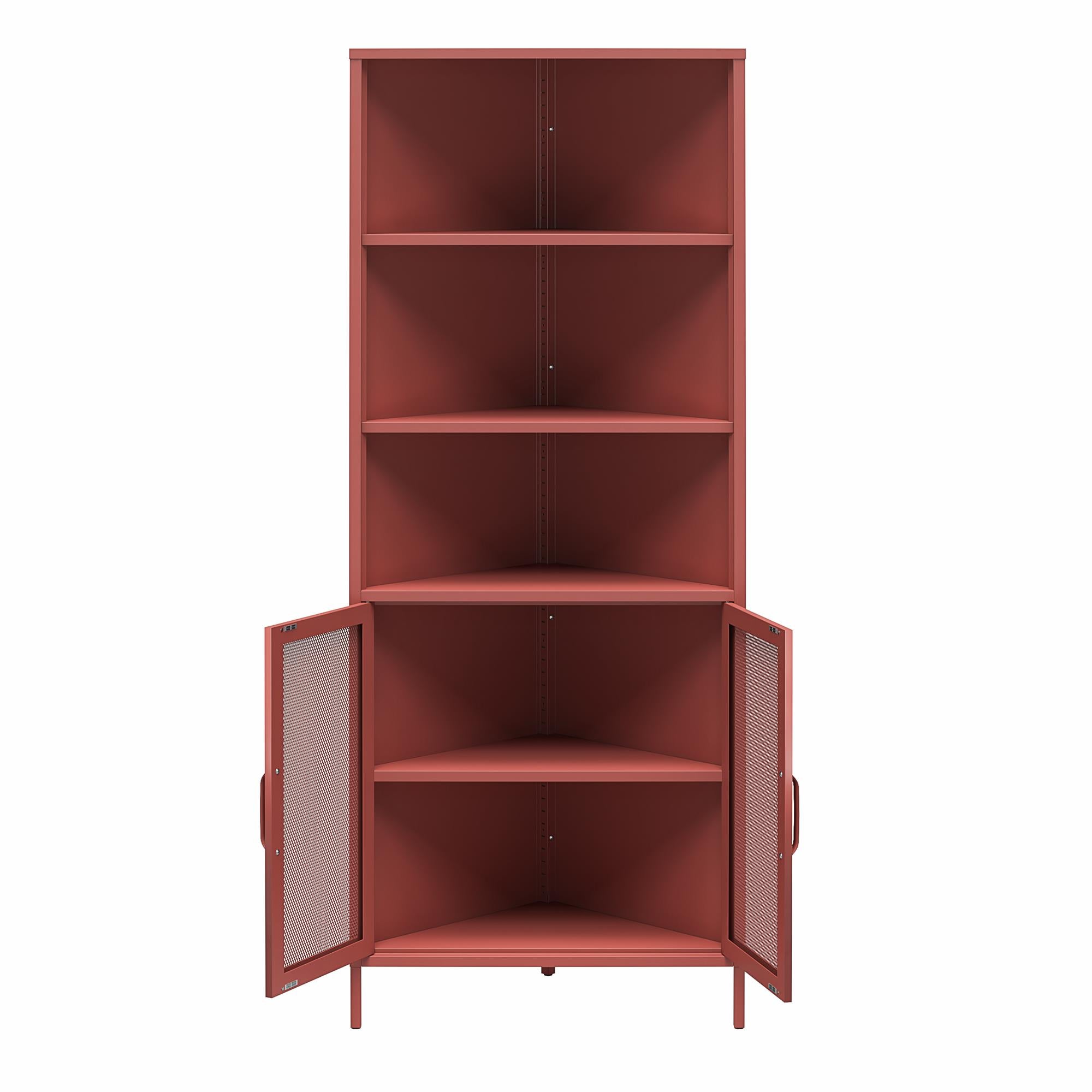 Novogratz Channing Corner Storage Cabinet with 2 Doors - Terracotta