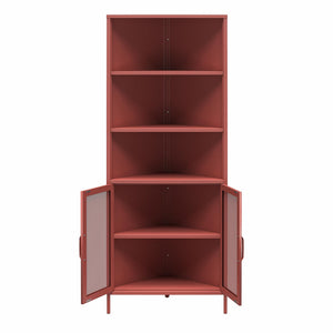 Novogratz Channing Corner Storage Cabinet with 2 Doors - Terracotta