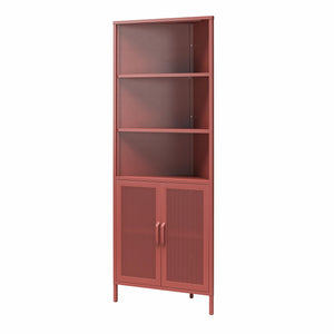 Novogratz Channing Corner Storage Cabinet with 2 Doors - Terracotta