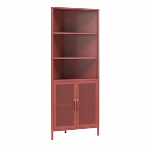 Novogratz Channing Corner Storage Cabinet with 2 Doors - Terracotta