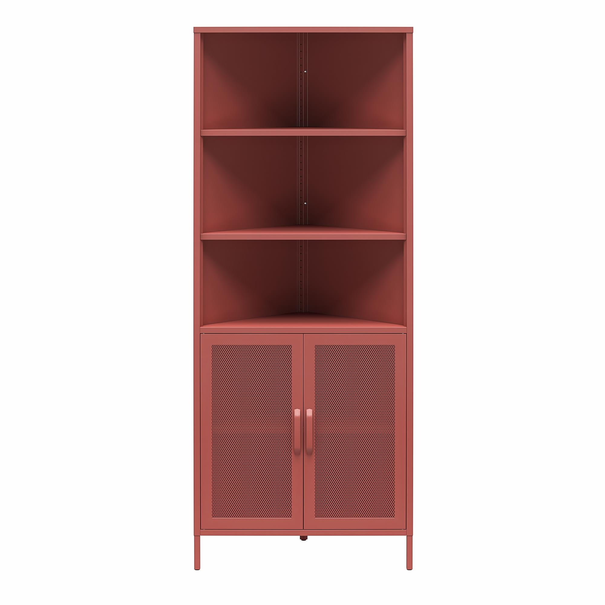 Novogratz Channing Corner Storage Cabinet with 2 Doors - Terracotta