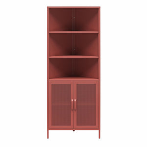 Novogratz Channing Corner Storage Cabinet with 2 Doors - Terracotta