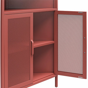 Novogratz Channing Corner Storage Cabinet with 2 Doors - Terracotta