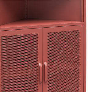 Novogratz Channing Corner Storage Cabinet with 2 Doors - Terracotta