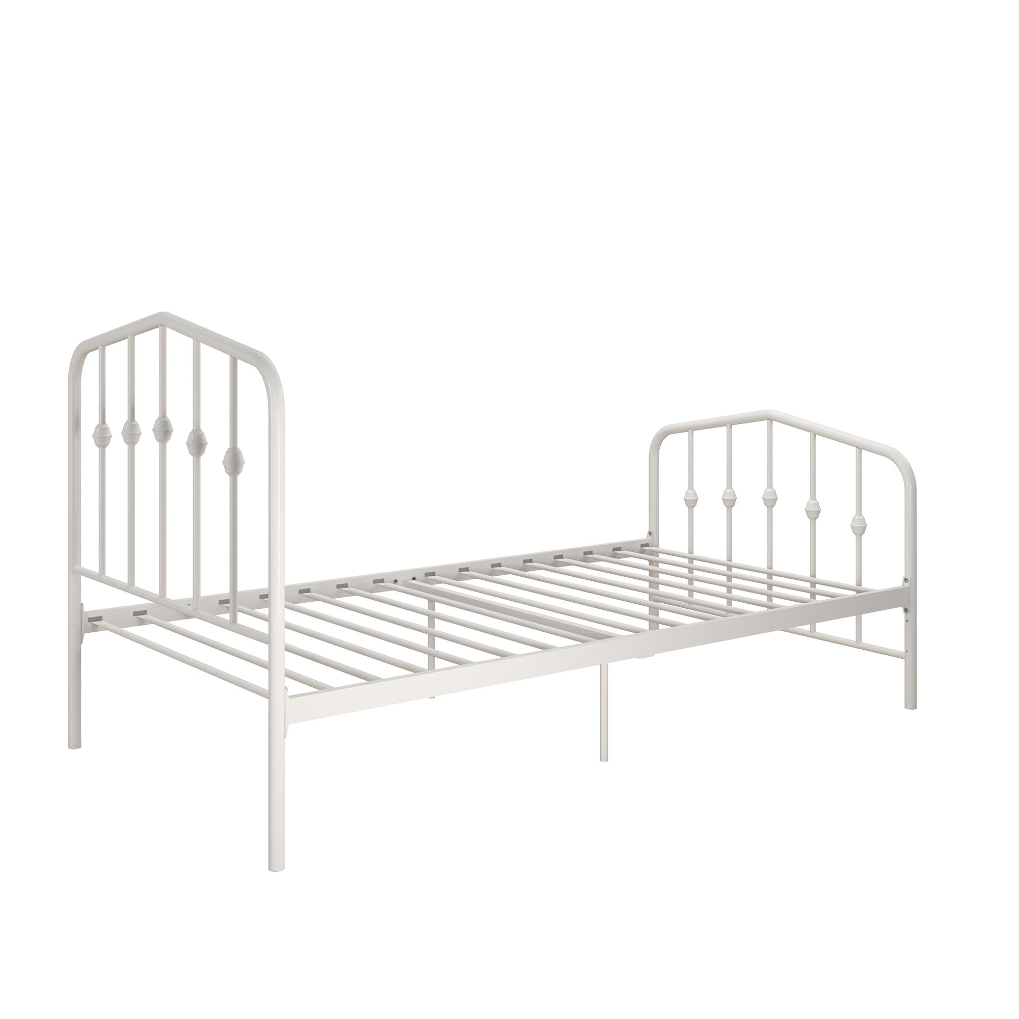 Novogratz Bushwick Metal Bed - Off White - Twin
