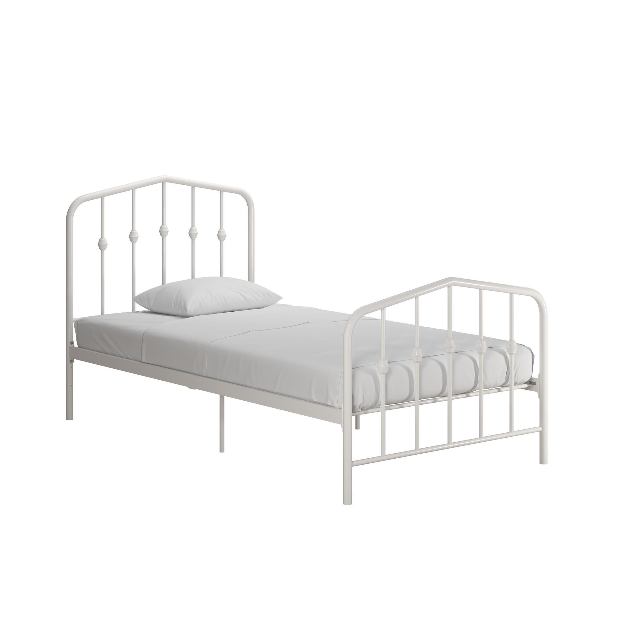 Novogratz Bushwick Metal Bed - Off White - Twin