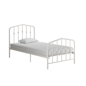 Novogratz Bushwick Metal Bed - Off White - Twin