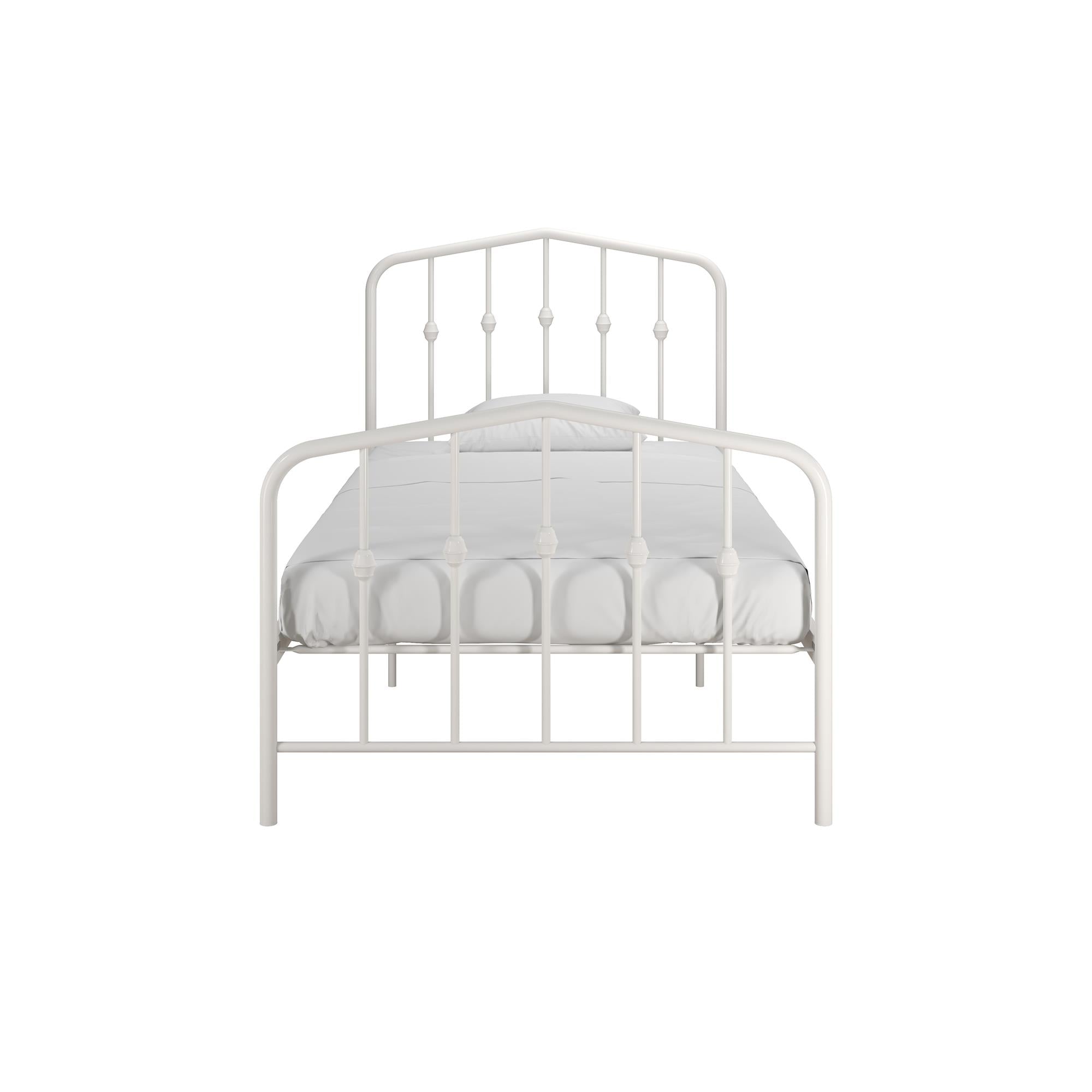 Novogratz Bushwick Metal Bed - Off White - Twin