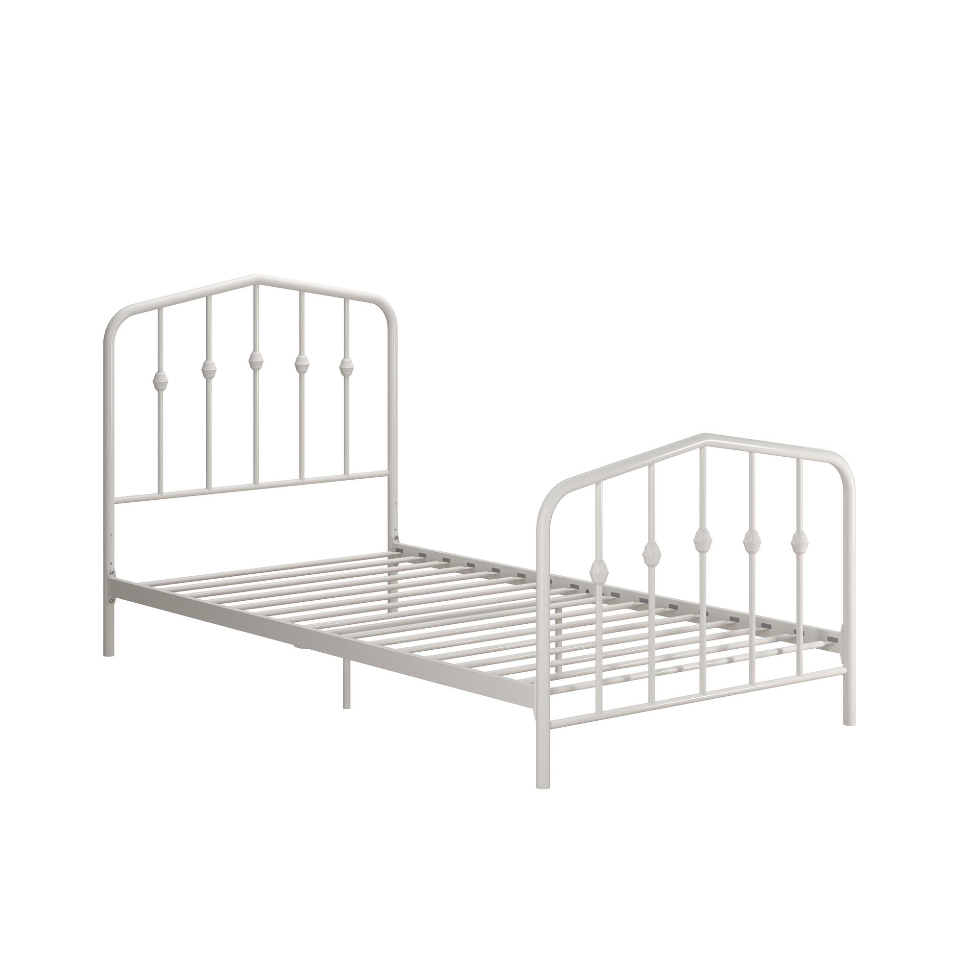Novogratz Bushwick Metal Bed - Off White - Twin